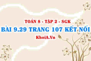 Bài 9.29 trang 107 Toán 8 Kết nối tri thức Tập 2